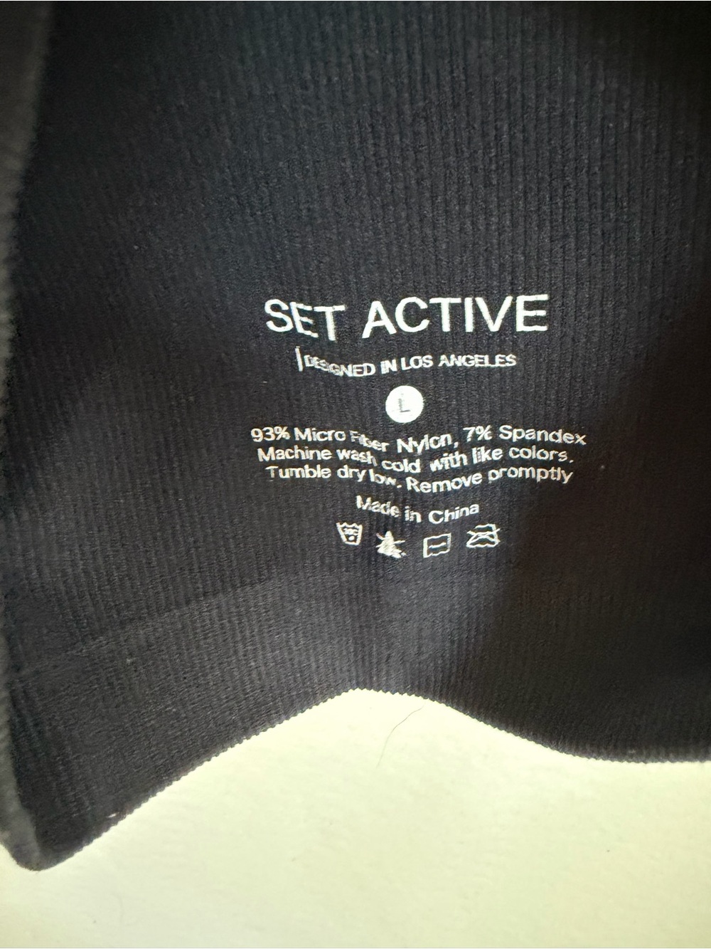 SET ACTIVE One-Shoulder Black Ribbed - Picture 4 of 4